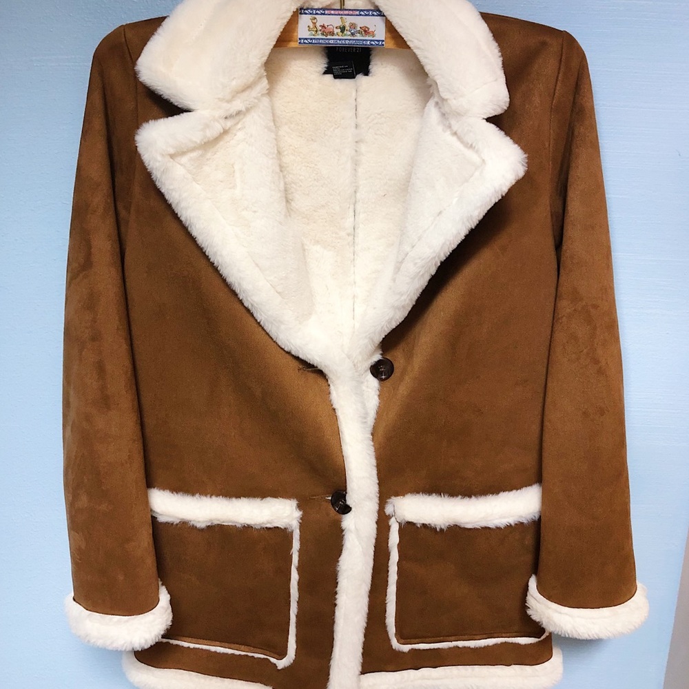 FAUX SHERPA LINED SUEDE JACKET
